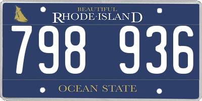 RI license plate 798936