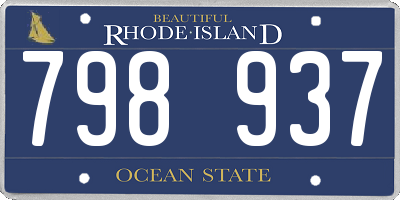 RI license plate 798937