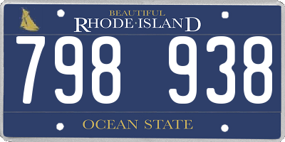 RI license plate 798938