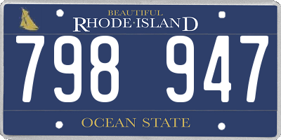RI license plate 798947