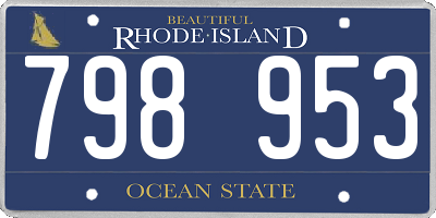 RI license plate 798953