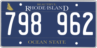 RI license plate 798962