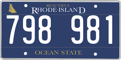 RI license plate 798981