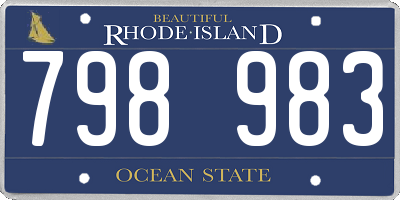 RI license plate 798983