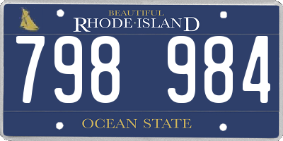 RI license plate 798984