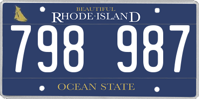 RI license plate 798987