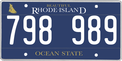 RI license plate 798989