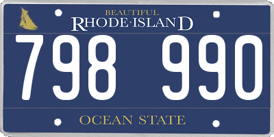 RI license plate 798990