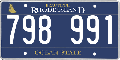 RI license plate 798991