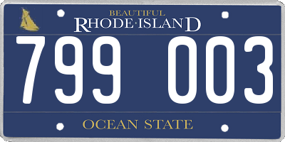 RI license plate 799003
