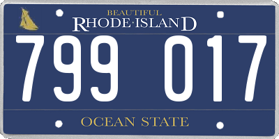 RI license plate 799017