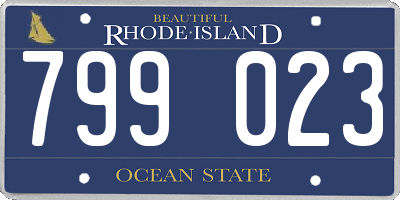 RI license plate 799023