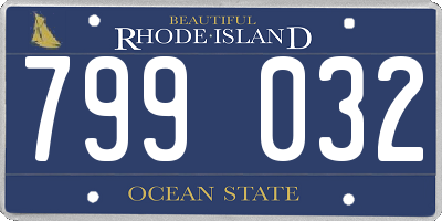 RI license plate 799032