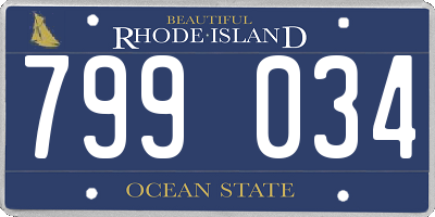 RI license plate 799034