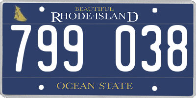 RI license plate 799038