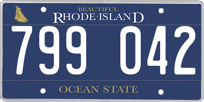 RI license plate 799042