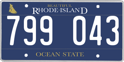 RI license plate 799043