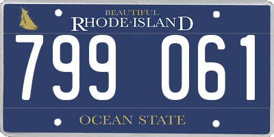 RI license plate 799061