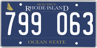 RI license plate 799063