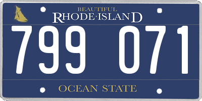 RI license plate 799071