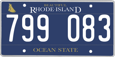 RI license plate 799083