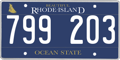 RI license plate 799203