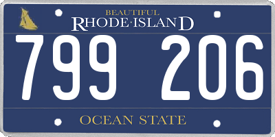 RI license plate 799206