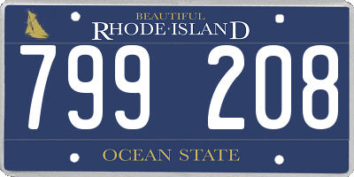 RI license plate 799208