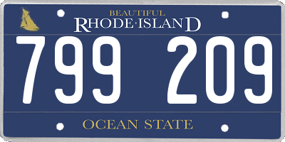 RI license plate 799209