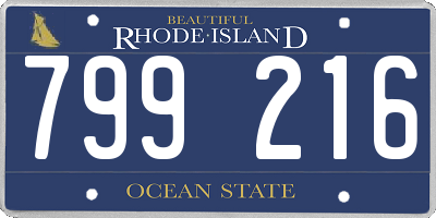 RI license plate 799216