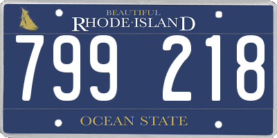 RI license plate 799218