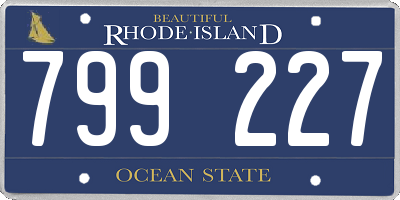 RI license plate 799227