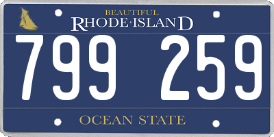 RI license plate 799259