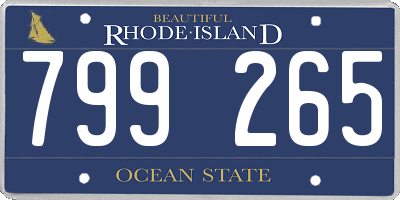 RI license plate 799265