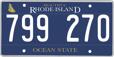 RI license plate 799270