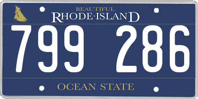 RI license plate 799286