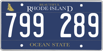 RI license plate 799289