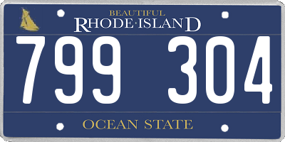 RI license plate 799304