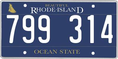 RI license plate 799314