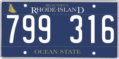 RI license plate 799316