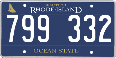 RI license plate 799332