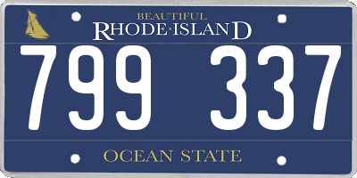 RI license plate 799337