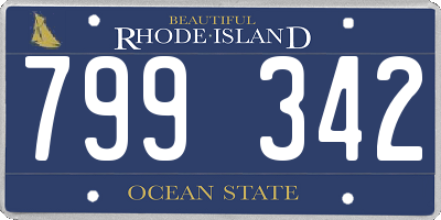 RI license plate 799342