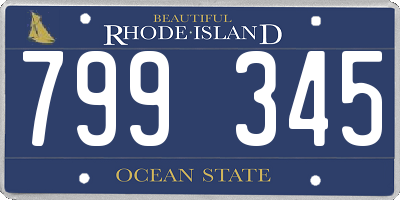 RI license plate 799345