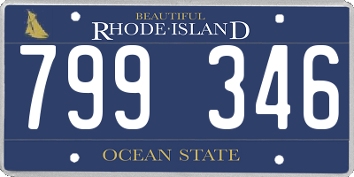 RI license plate 799346
