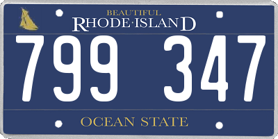 RI license plate 799347