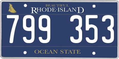 RI license plate 799353