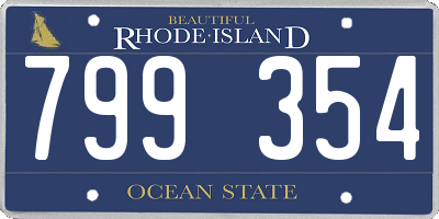 RI license plate 799354