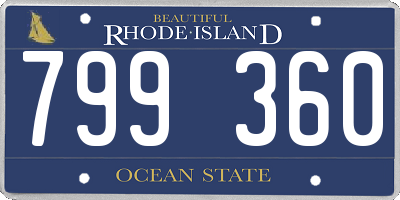 RI license plate 799360