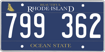 RI license plate 799362